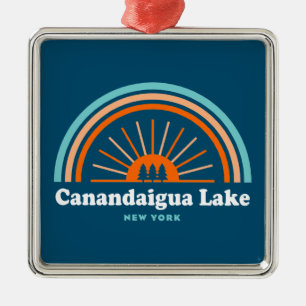 Canandaigua Sjö New York Rainbow Julgransprydnad Metall