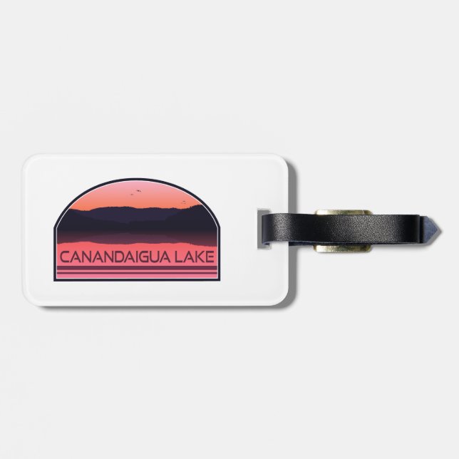 Canandaigua Sjö New York Red Sunrise Bagagebricka (Baksida Vågrät)