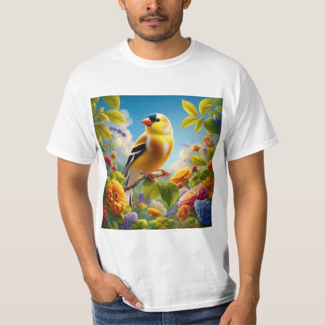Canario Brillante en su Entorno Natural T Shirt (Framsida)