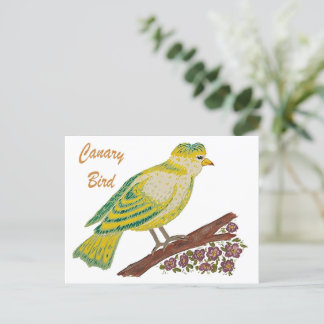 Canary Bird Artwork Vykort