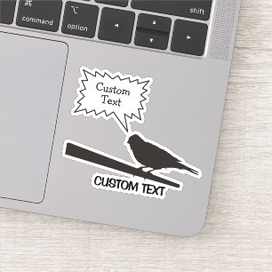 Canary Bird Sitta på Stick Sticker Klistermärken