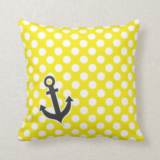 Canary Gult Polka dots; Anchor Kudde