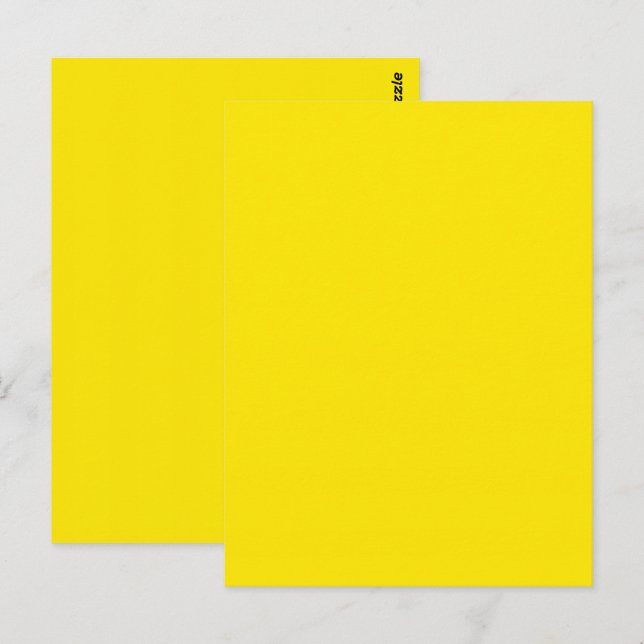 Canary Gult Solid Färg Vykort (Fram/baksida)