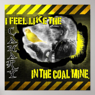 Canary in a carbon mine poster