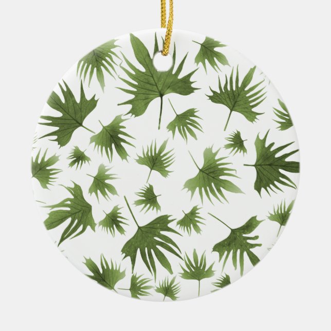 Canary Vine Lövs Julgransprydnad Keramik (Framsidan)