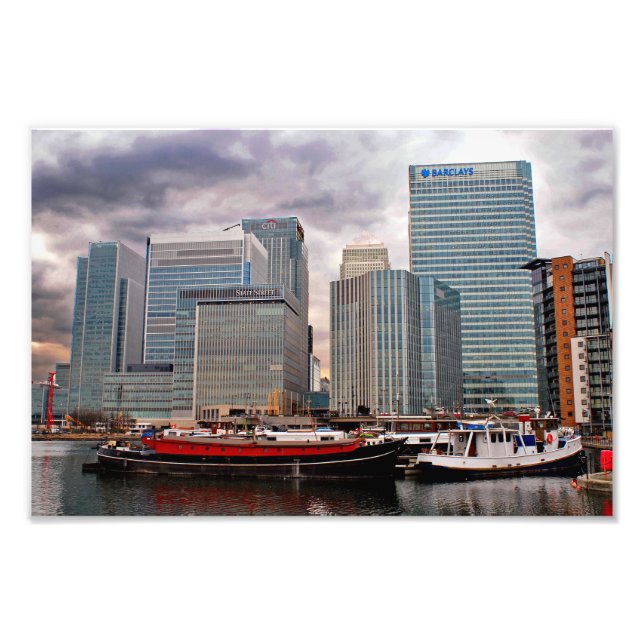 Canary Wharf London Docklands England UK Fototryck (Framsidan)