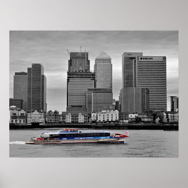 Canary Wharf London Docklands England UK Poster (Framsidan)