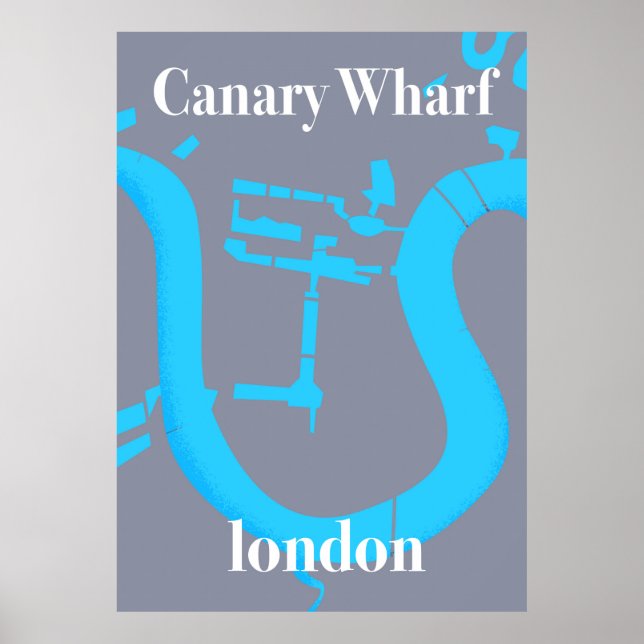 Canary Wharf London karta reseinformation affisch (Framsidan)