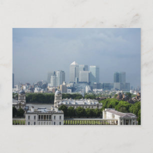 Canary Wharf-vy från Greenwich-vykort Vykort