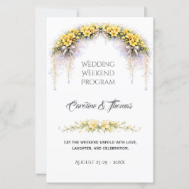 Canary Yellow Freesia Wedding  Weekend  Program