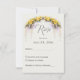 Canary Yellow Romantic Freesia  Floral Wedding OSA Kort