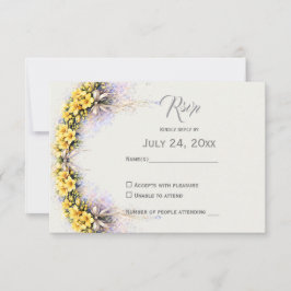 Canary Yellow Romantic Freesia  Floral Wedding OSA Kort