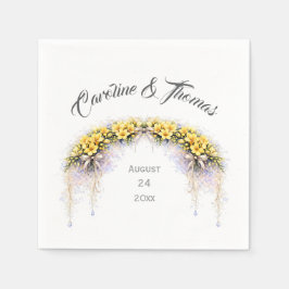 Canary Yellow Romantic Freesia  Floral Wedding Pappersservett