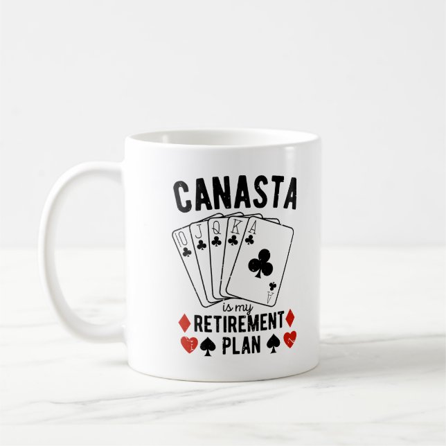 Canasta är min pension-plan kaffemugg (Vänster)