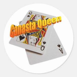 Canasta Queen Sticker Runt Klistermärke