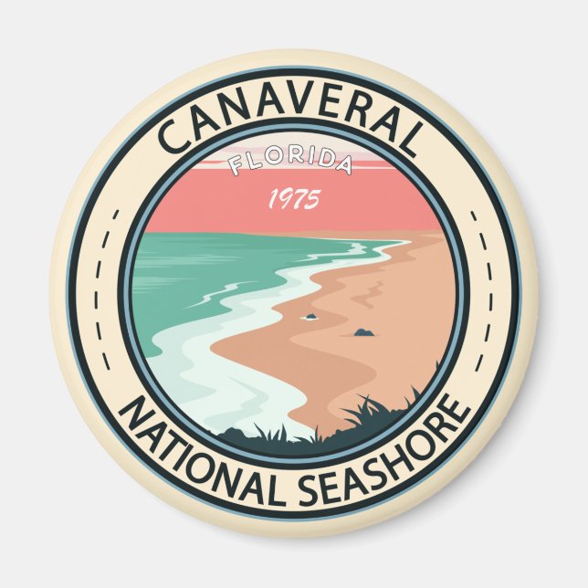 Canaveral National Seashore Florida Badge Magnet (Framsidan)