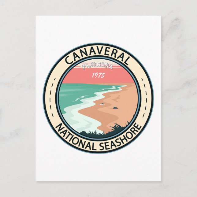 Canaveral National Seashore Florida Badge Vykort (Framsida)