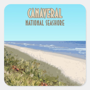 Canaveral National Seashore Florida Fyrkantigt Klistermärke