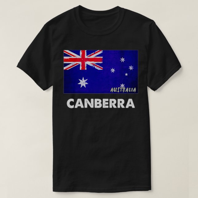 Canberra Australia Flagga Canberra T Shirt (Design framsida)