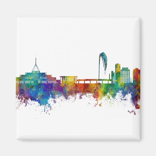 Canberra Australia Skyline Magnet (Framsidan)