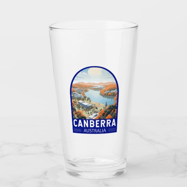Canberra Australia Travel Art Vintage Glaskopp (Framsida)