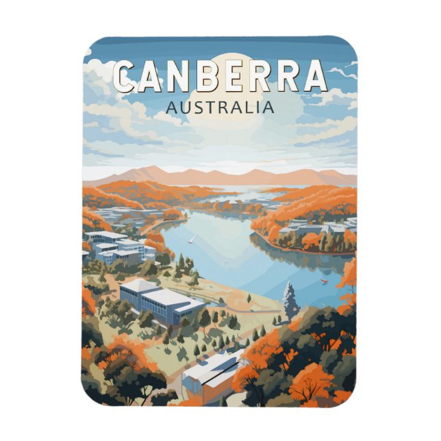 Canberra Australia Travel Art Vintage Magnet (Vertikal)