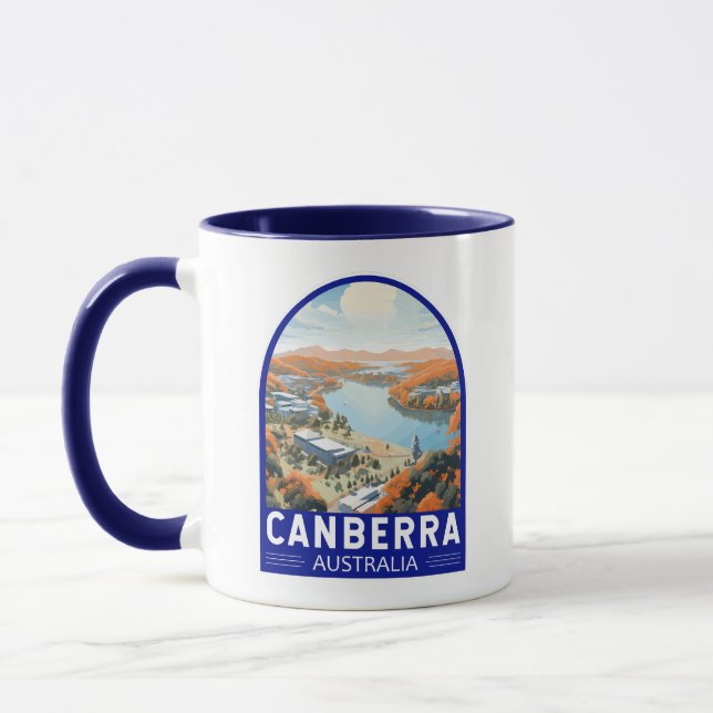 Canberra Australia Travel Art Vintage Mugg (Vänster)