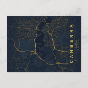 Canberra Australien Karta Minimal Postkort Vykort