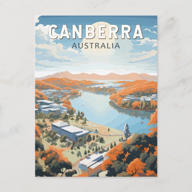 Canberra Australien Resa Konst Vintage Vykort (Framsida)