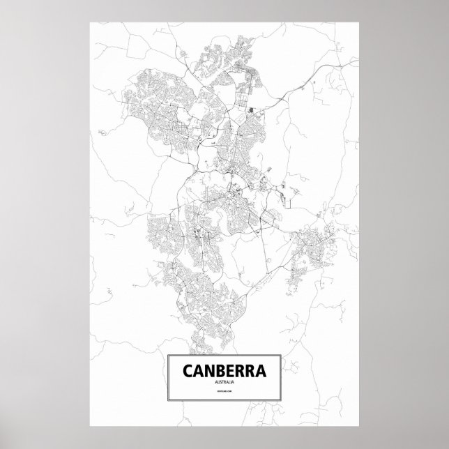 Canberra, Australien (svart på vitt) Poster (Framsidan)