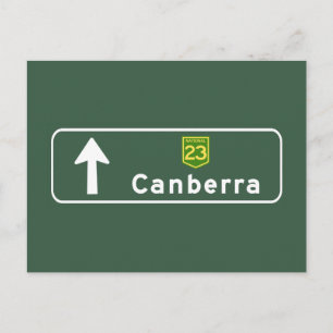 Canberra Australien vägmärke Vykort