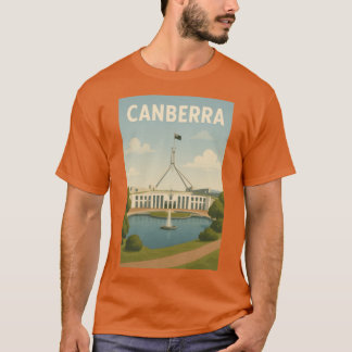 Canberra Parliament House med flagga och höstfärge T Shirt