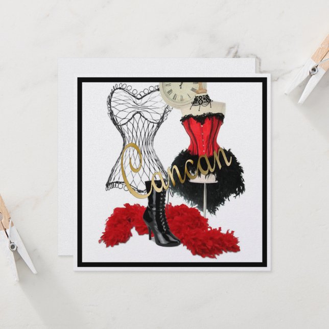 Cancan Costume 1-inbjudan (Fram/Back In Situ)