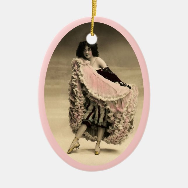 Cancan Dancer 4 Julgransprydnad Keramik (Framsidan)