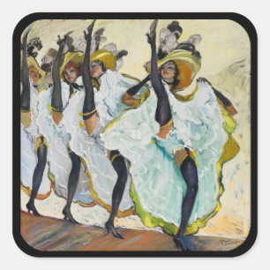 Cancan Dancer Sticker Fyrkantigt Klistermärke