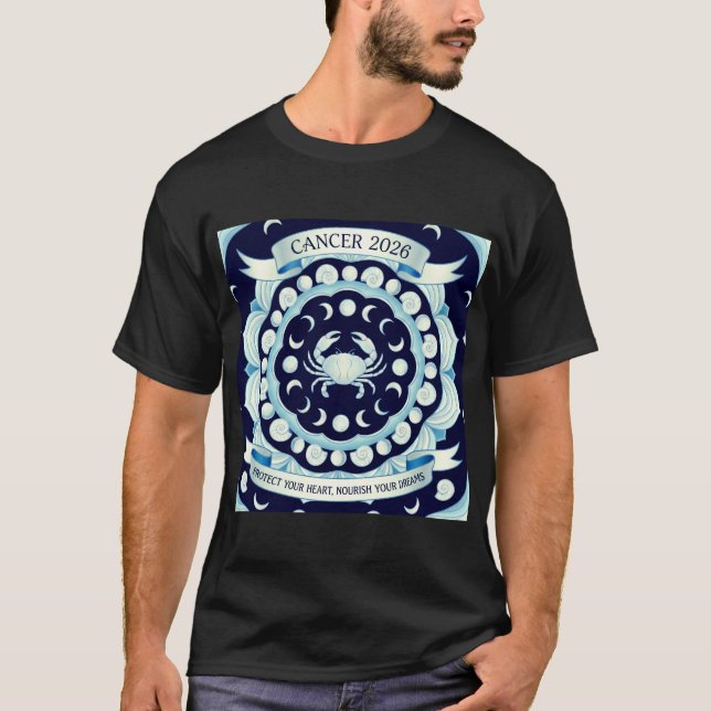 Cancer 2026 Zodiac Mandala | Moon & Water Sign Ast T Shirt (Framsida)