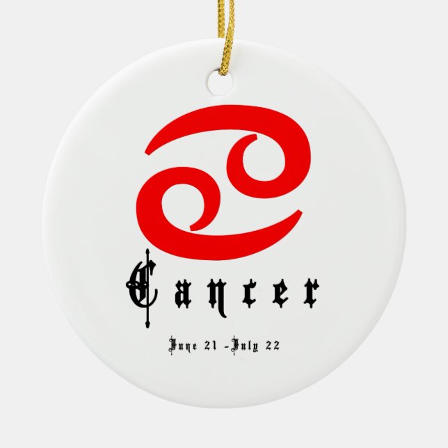 Cancer, 21 juni-22 juli julgransprydnad keramik (Framsidan)