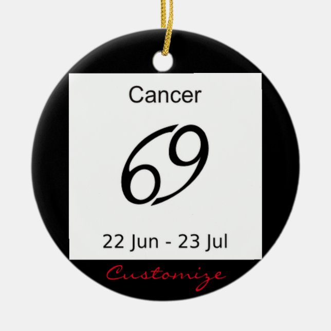 Cancer 69 Zodiac Sign Thunder_Cove Julgransprydnad Keramik (Framsidan)