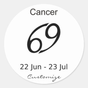 Cancer 69 Zodiac Sign Thunder_Cove Runt Klistermärke