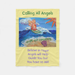 Cancer Angel Chemo Anpassningsbar Fuzzy Fleece Bla