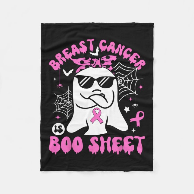 Cancer är Boo Lakan Breast Cancer Warrior Hallowee Fleecefilt (Framsidan)