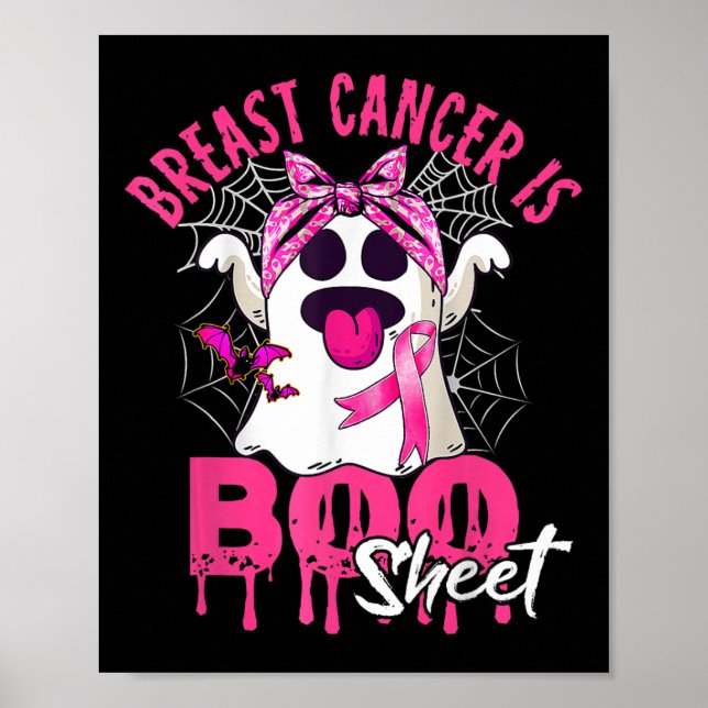 Cancer är Boo Lakan Halloween Breast Cancer Awaren Poster (Framsidan)