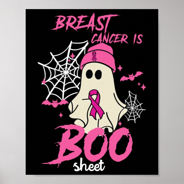 Cancer är Boo Lakan Halloween Breast Cancer Awaren Poster (Framsidan)
