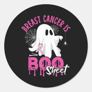 Cancer är Boo Lakan-taloky Halloween-bröstcancer Runt Klistermärke