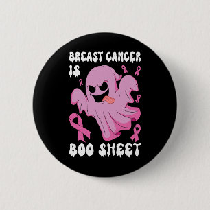 Cancer är Boo Sheet Halloween Bröstcancer Medveten Knapp
