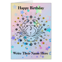 Cancer Astrology Birthday Card 21-22 juni