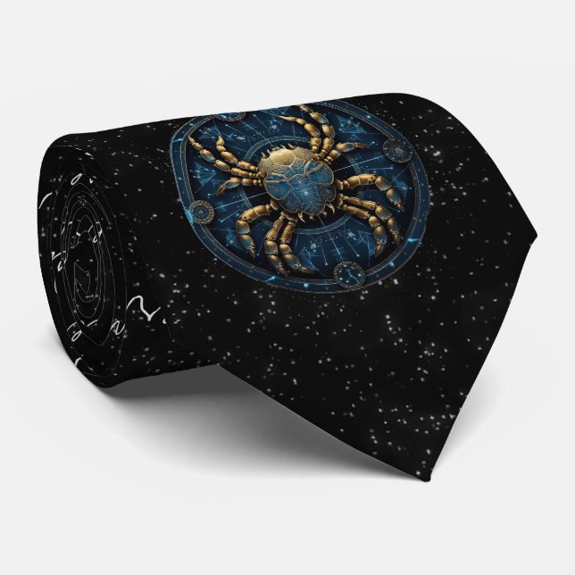 Cancer Astrology Zodiac Neck Tie Slips (Rullad)
