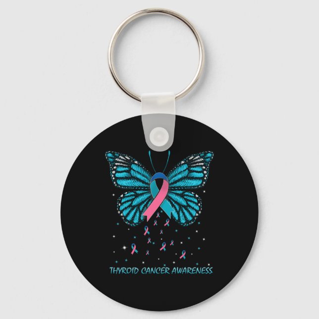 Cancer Awareness Butterfly Nyckelring (Framsida)