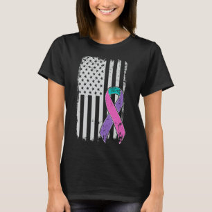 Cancer Awareness - Distress US American Flagga T Shirt
