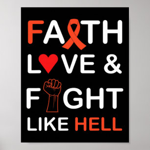 Cancer Awareness Faith Kärlek Fight Poster